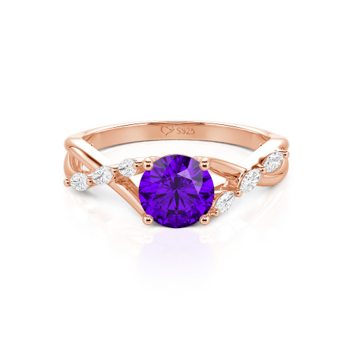 Jeulia Custom Engagement Ring with Twist Band Round Cut