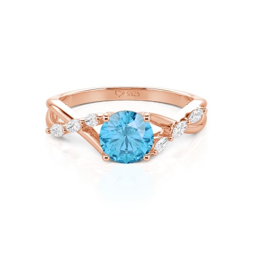 Jeulia Custom Engagement Ring with Twist Band Round Cut