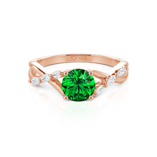 Jeulia Custom Engagement Ring with Twist Band Round Cut