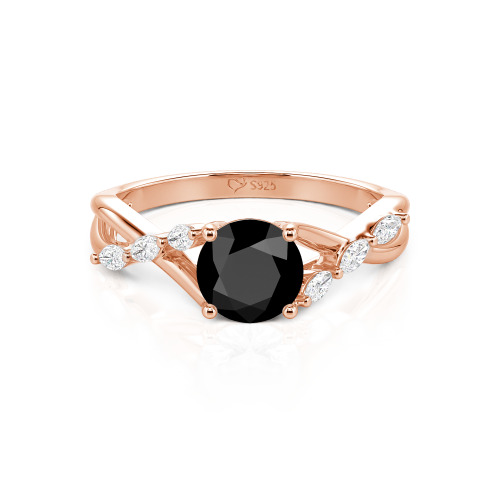 Jeulia Custom Engagement Ring with Twist Band Round Cut