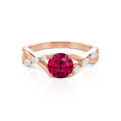 Jeulia Custom Engagement Ring with Twist Band Round Cut