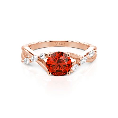 Jeulia Custom Engagement Ring with Twist Band Round Cut