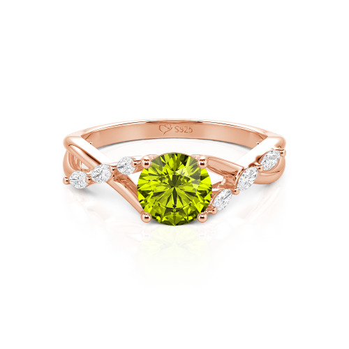 Jeulia Custom Engagement Ring with Twist Band Round Cut