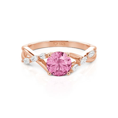 Jeulia Custom Engagement Ring with Twist Band Round Cut