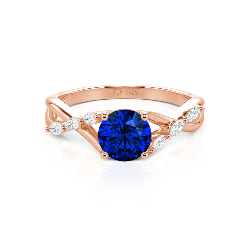 Jeulia Custom Engagement Ring with Twist Band Round Cut