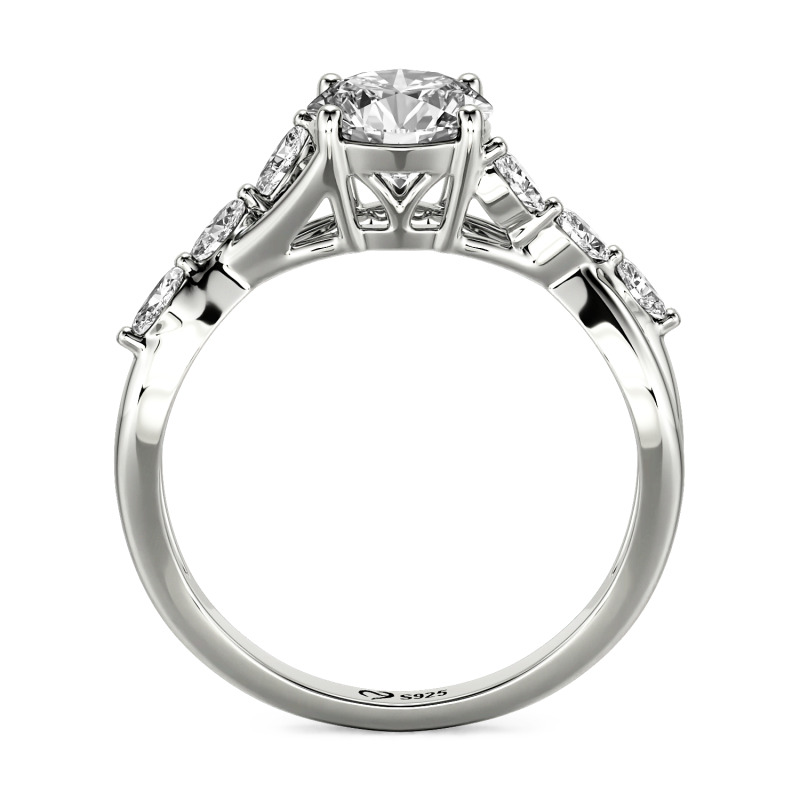 Jeulia Custom Engagement Ring with Twist Band Round Cut