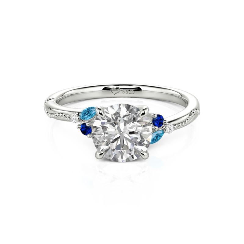 Anello di fidanzamento con moissanite a taglio rotondo RKC Anello di fidanzamento con moissanite a taglio rotondo RKC