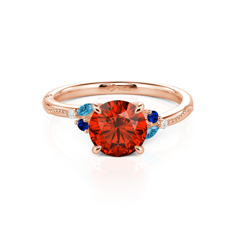 Anello di fidanzamento a cluster artistico con moissanite tonda, anello unico per promessa, anniversario e da sposa Anello di fidanzamento a cluster artistico con moissanite tonda, anello unico per promessa, anniversario e da sposa
