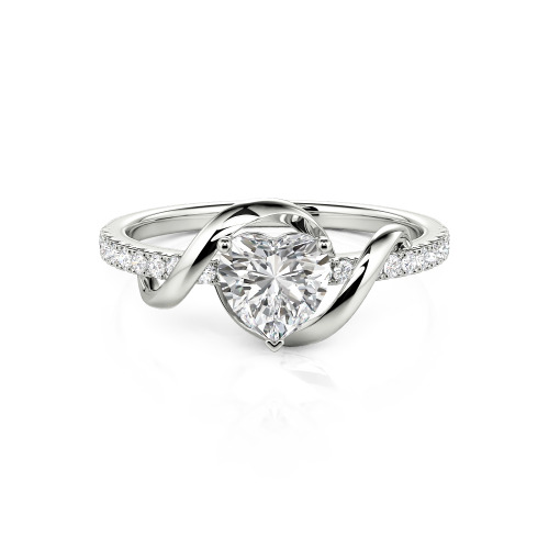 Jeulia Amore Two Tone Twist Custom Heart Engagement Ring