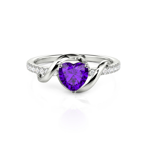 Jeulia Amore Two Tone Twist Custom Heart Engagement Ring