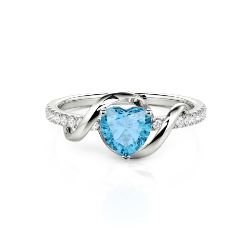 Jeulia Amore Two Tone Twist Custom Heart Engagement Ring
