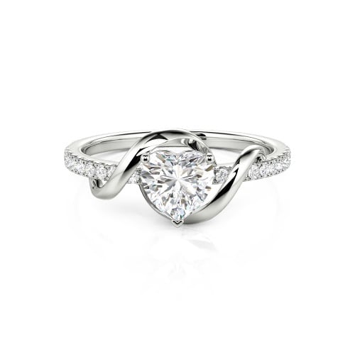 Jeulia Amore Two Tone Twist Custom Heart Engagement Ring