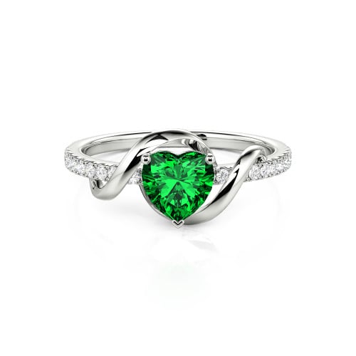 Jeulia Amore Two Tone Twist Custom Heart Engagement Ring