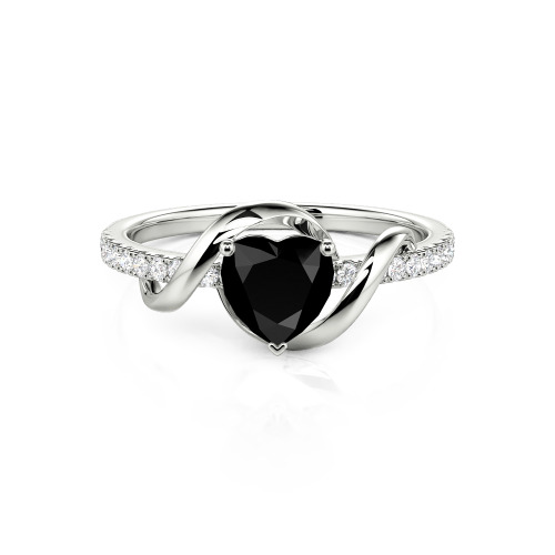 Jeulia Amore Two Tone Twist Custom Heart Engagement Ring
