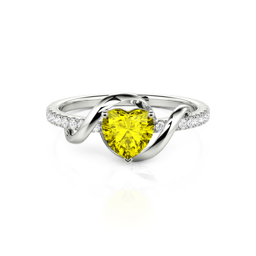 Jeulia Amore Two Tone Twist Custom Heart Engagement Ring