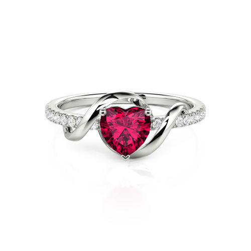 Jeulia Amore Two Tone Twist Custom Heart Engagement Ring