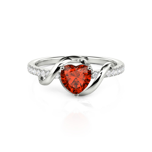 Jeulia Amore Two Tone Twist Custom Heart Engagement Ring