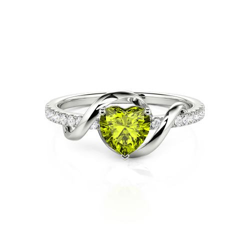 Jeulia Amore Two Tone Twist Custom Heart Engagement Ring