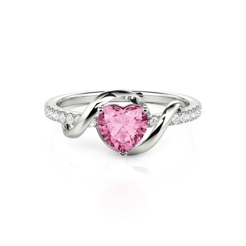Jeulia Amore Two Tone Twist Custom Heart Engagement Ring