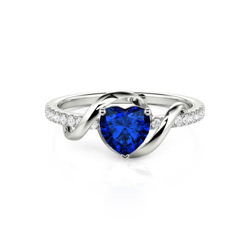Jeulia Amore Two Tone Twist Custom Heart Engagement Ring