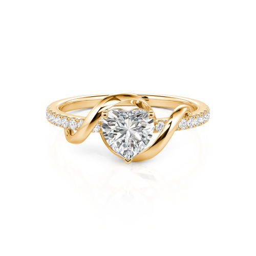 Jeulia Amore Two Tone Twist Custom Heart Engagement Ring