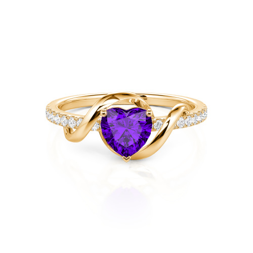 Jeulia Amore Two Tone Twist Custom Heart Engagement Ring