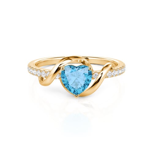 Jeulia Amore Two Tone Twist Custom Heart Engagement Ring