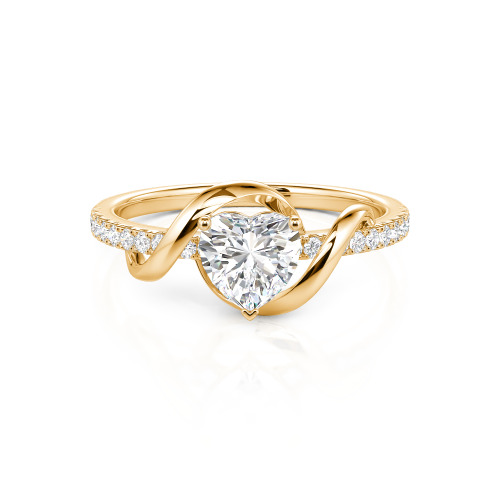 Jeulia Amore Two Tone Twist Custom Heart Engagement Ring