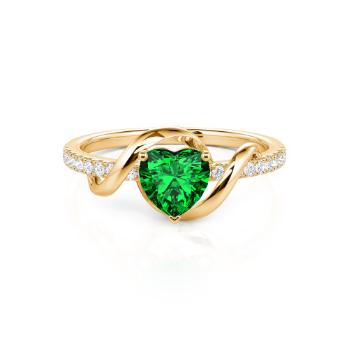 Jeulia Amore Two Tone Twist Custom Heart Engagement Ring