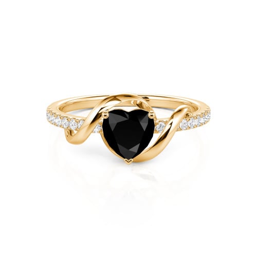 Jeulia Amore Two Tone Twist Custom Heart Engagement Ring