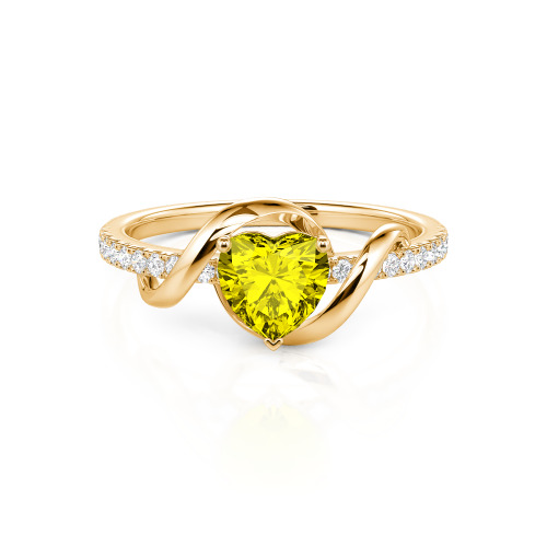 Jeulia Amore Two Tone Twist Custom Heart Engagement Ring