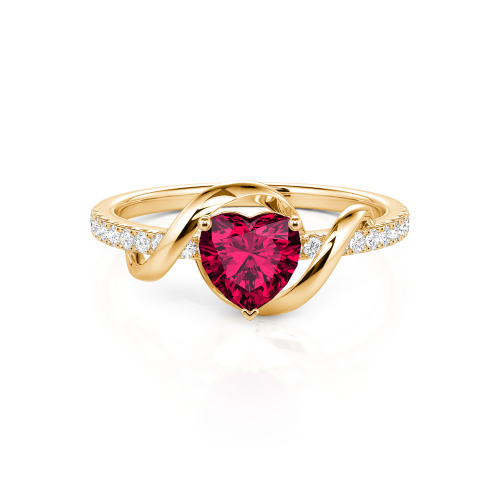 Jeulia Amore Two Tone Twist Custom Heart Engagement Ring