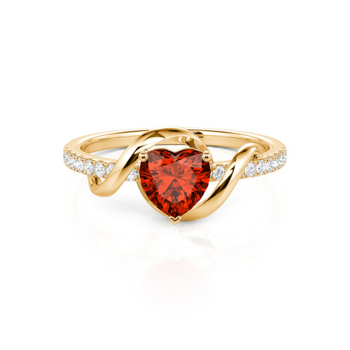Jeulia Amore Two Tone Twist Custom Heart Engagement Ring