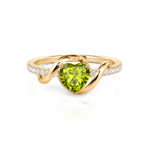 Jeulia Amore Two Tone Twist Custom Heart Engagement Ring