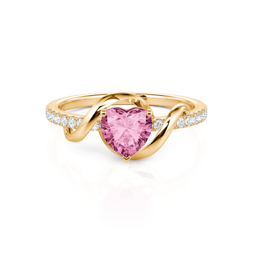 Jeulia Amore Two Tone Twist Custom Heart Engagement Ring