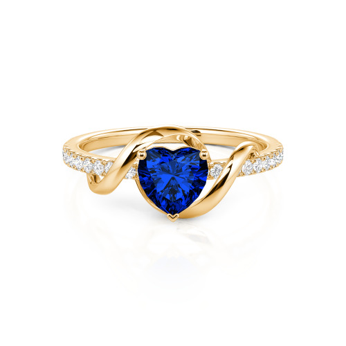 Jeulia Amore Two Tone Twist Custom Heart Engagement Ring