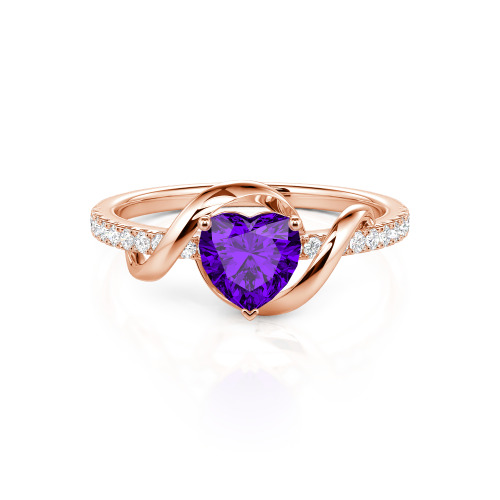 Jeulia Amore Two Tone Twist Custom Heart Engagement Ring