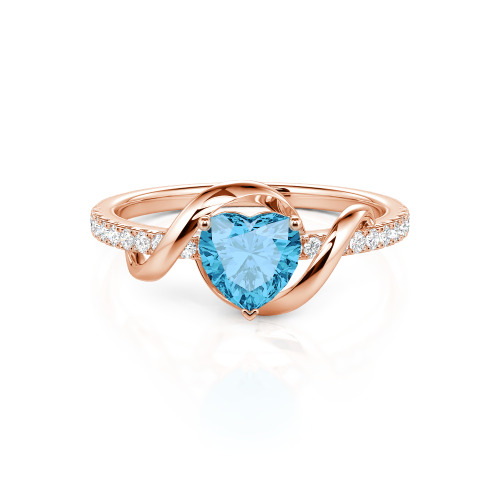 Jeulia Amore Two Tone Twist Custom Heart Engagement Ring