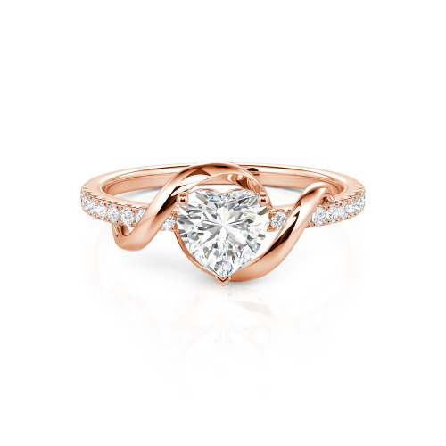 Jeulia Amore Two Tone Twist Custom Heart Engagement Ring