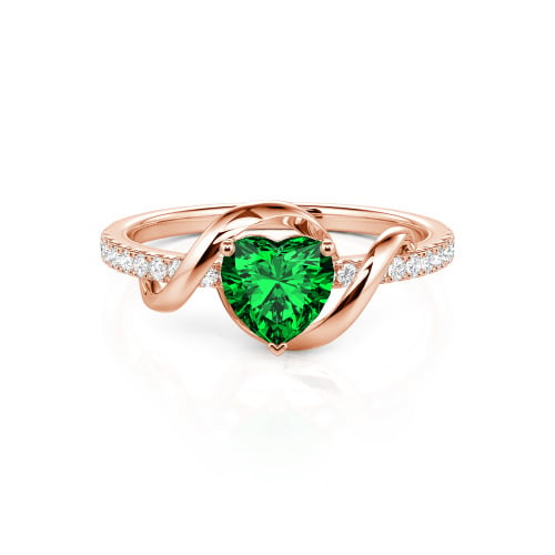 Jeulia Amore Two Tone Twist Custom Heart Engagement Ring