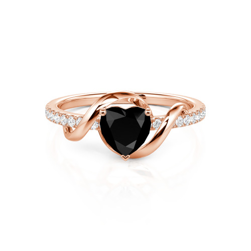 Jeulia Amore Two Tone Twist Custom Heart Engagement Ring