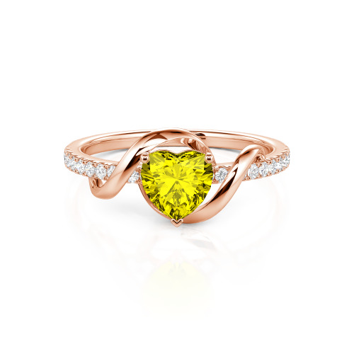 Jeulia Amore Two Tone Twist Custom Heart Engagement Ring