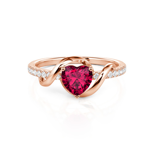 Jeulia Amore Two Tone Twist Custom Heart Engagement Ring