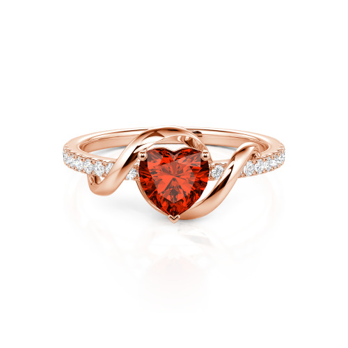 Jeulia Amore Two Tone Twist Custom Heart Engagement Ring