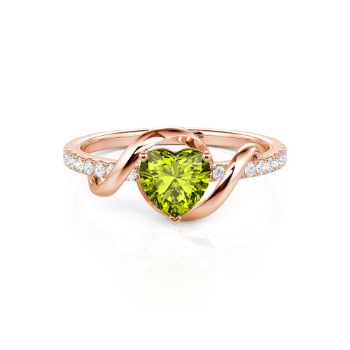 Jeulia Amore Two Tone Twist Custom Heart Engagement Ring