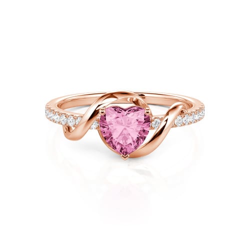 Jeulia Amore Two Tone Twist Custom Heart Engagement Ring