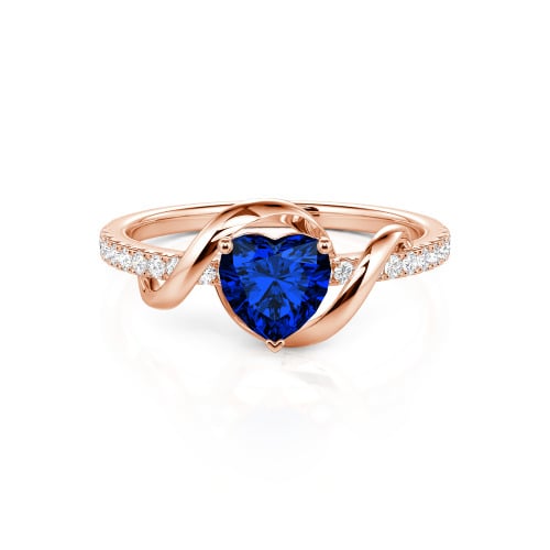 Jeulia Amore Two Tone Twist Custom Heart Engagement Ring