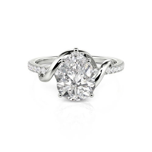 Jeulia Amore Custom Engagement Ring Two Tone Pear Cut