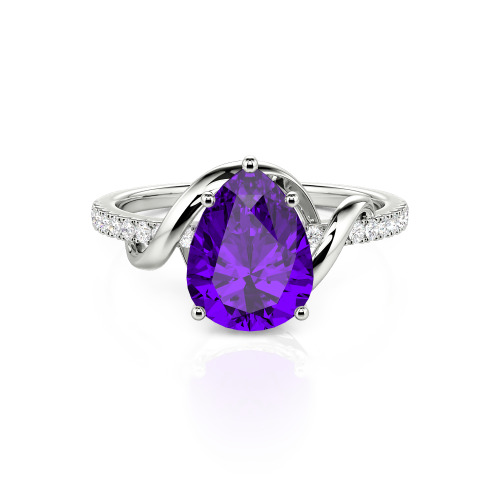 Jeulia Amore Custom Engagement Ring Two Tone Pear Cut