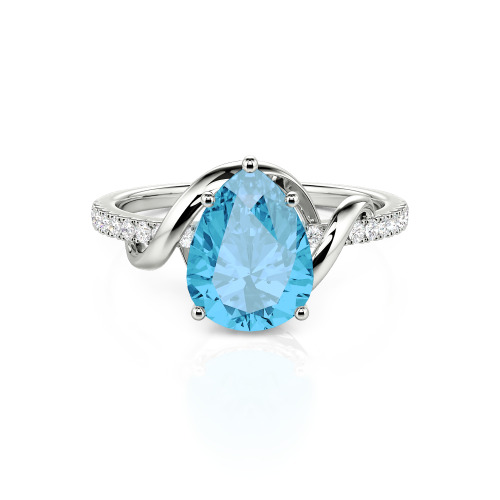 Jeulia Amore Custom Engagement Ring Two Tone Pear Cut